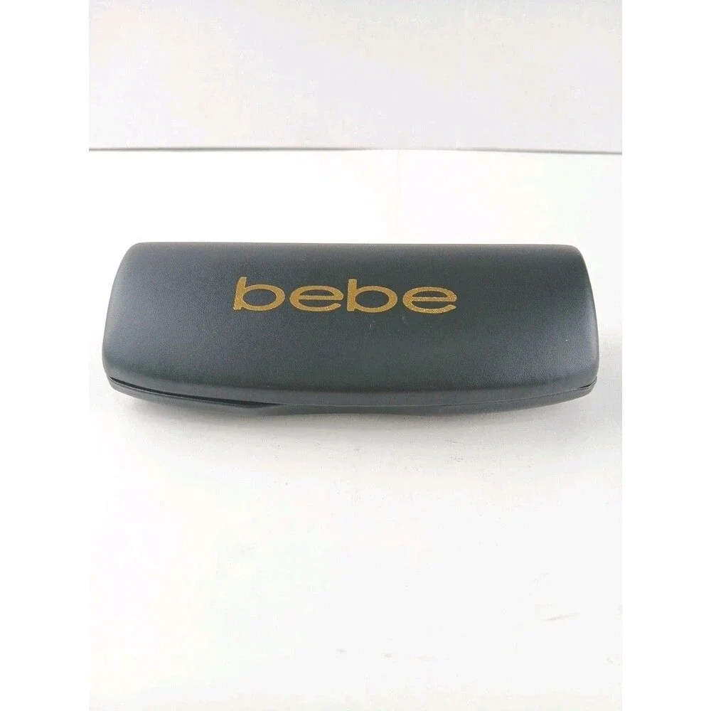 Bebe Eyeglasses Sunglasses Clamshell Case Black Gold Lettering Hard Shell